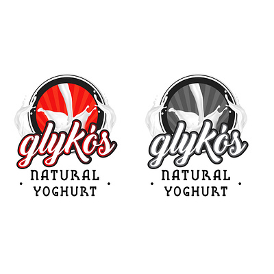 Glykos Natural Yoghurt Logo branding design graphic design illustration logo