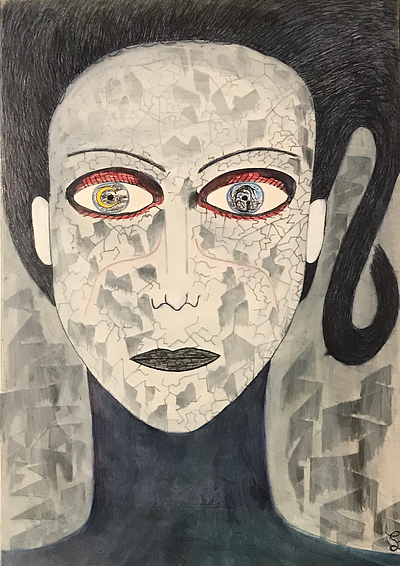 Psych Visions (2020) dark art dark themed drawing horror illustration random drawing traditional