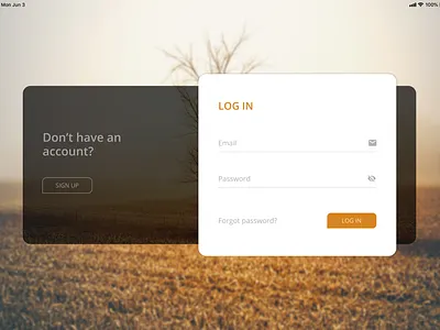 Log in with an iPad Pro design uiux visual design web design