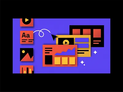 "Template Design" Illustration abstract composition deck design illustration presentation presentation design simple ui simplified template template design vector