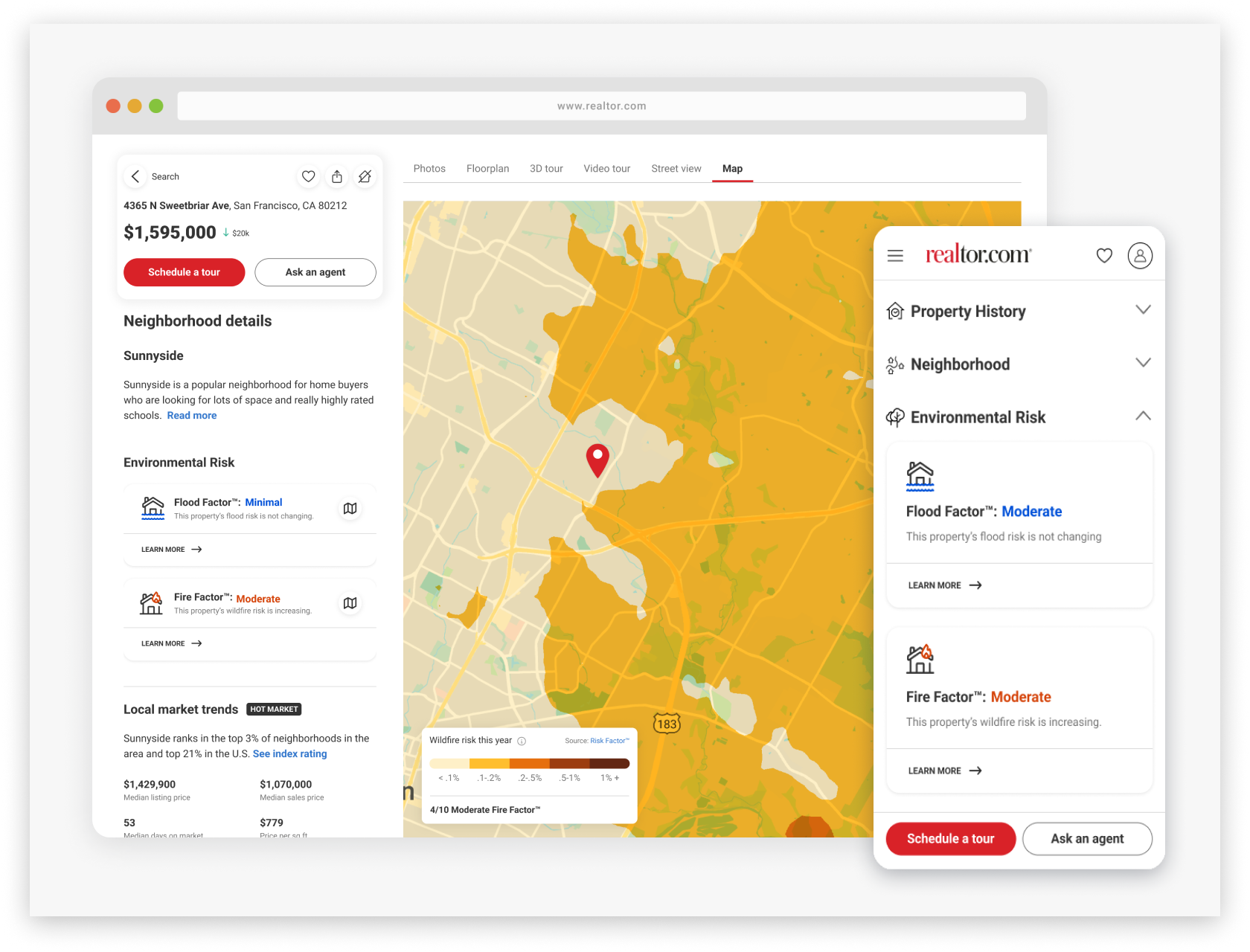 Example of Empower Home Buyers with Wildfire Risk Data