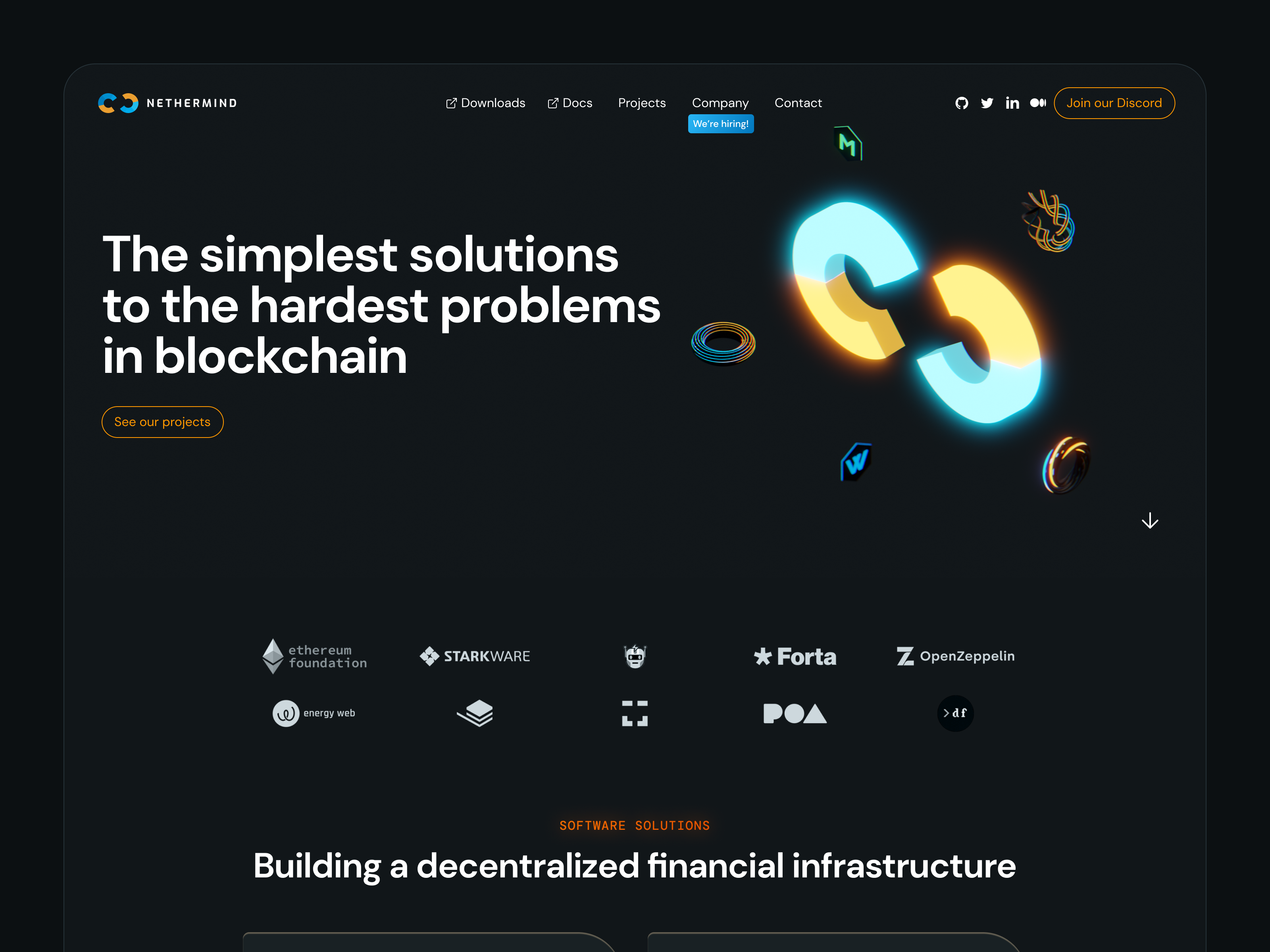 Nethermind.io 3d animation design ethereum nethermind ui web