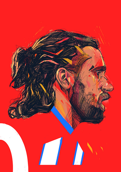 Antoine Griezmann - Illustrated antoine griezmann character football player football portrait footballer footballer illustrated french illustrated footballer illustration illustrator people portrait portrait illustration procreate sports