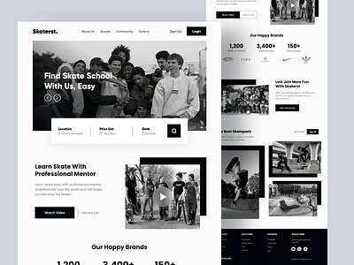 Skaterst - Landing Page app clean clear halolab mobileapps odama owwstudio paperpillar plainthing qclay skate skateboard ui uiux uiuxdesign ux vektora website