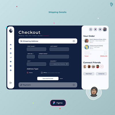 Shipping Details • E-commerce address detail checkout delivery details ecommerce fifa online shopping patyment shipping details shipping form shop shopping sports ui design uiux web design