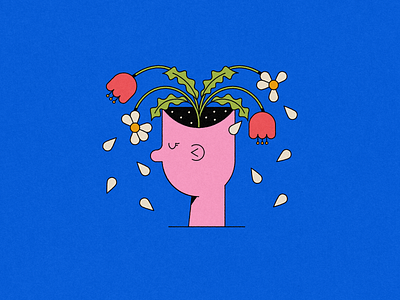 Vectober 22: Empty empty flowers head illustration mental health plant