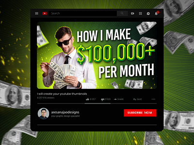 Million Dollar YouTube Thumbnail branding design illustration youtube youtubethumbnail