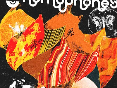 the homophones - aural pleasure band gig poster hand drawn illustration logo music poster poster design type