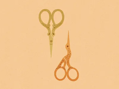 Fancy Scissor Illustration + Pattern design editorial art flat illustration illustration illustrator inktober packaging illustration pattern procreate scissors texture vector art