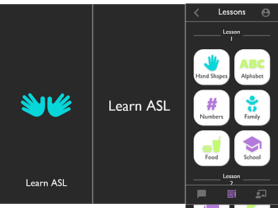 ASL Student and Tutor Apps app branding design graphic design logo mobile design t typography ui ux