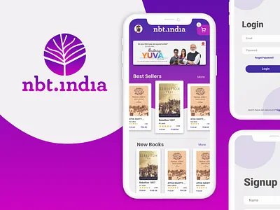 National Book Trust (NBT) branding design graphic design illustration illustrator logo ui ux vector