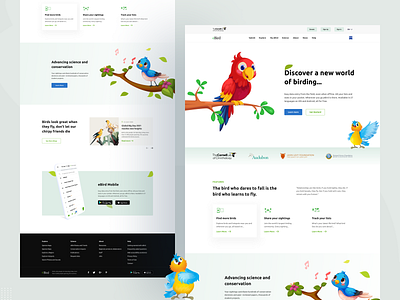 e-Bird Landing Page animal conservation animals bird bird banner birds life design hummingbird nature design pets web design website wild life