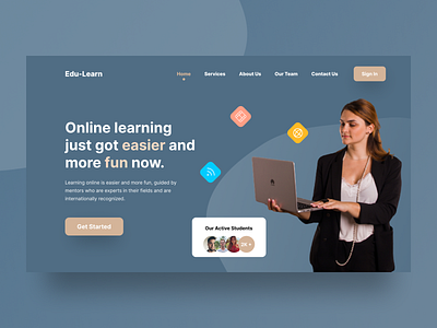 Online Education Learning Landing Page design education graphic design homepage landing page learning platforms ui website