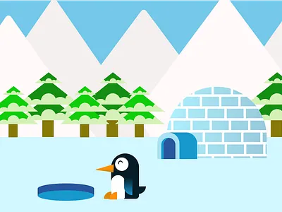 Igloo Penguin Illustration in Figma design designer figma graphic design graphicsdesigner growing illustration learndesign motivation
