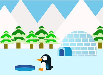 Igloo Penguin Illustration in Figma design designer figma graphic design graphicsdesigner growing illustration learndesign motivation