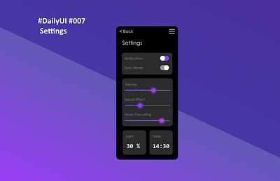 DailyUI007 -Settings- dailyui dailyui007 design dribbble graphic design illustration setting settings ui uidesign