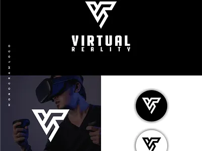VR Initial Logo branding design graphic design initiallogo logo logotype monogram symbol vector virtualreality vrlogo