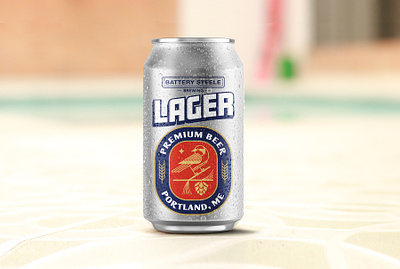Lager badge beer brewery chickadee hops illustration label design lager package design