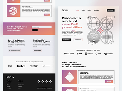 Landing Page - DEX44 (Solana based DeFi Protocol) blockchain crypto design illustration landing page typography ui ux web design