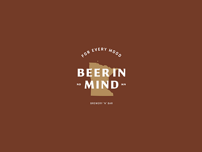 Beer In Mind — Minnesota Logo bar bear beer branding brew brewery brewing craft illustration logo map mascot minnesota pattern state