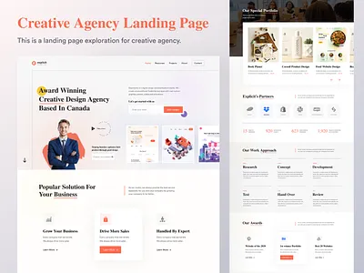 Creative Agency Website Design 3d creative creative agency creative work design digital agency graphic design landing page landing page design ui uiux user experience user interface web web design web ui web ux website design