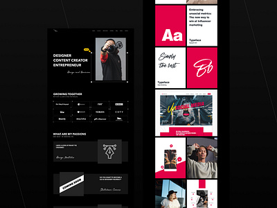 Portfolio Redesign / (Personal Branding) 2021 2021 avenir next black content creator dark mode dark theme design influencer lottie minimalist new night mode personal branding portfolio redesign ui ux webflow website youtube