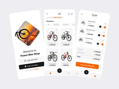 Bike Online Store App app design bicycle bike bike app bike rental bike store clean ecommerce ios minimal mobile online store product design ride shop store ui design uiux vehicle wheels