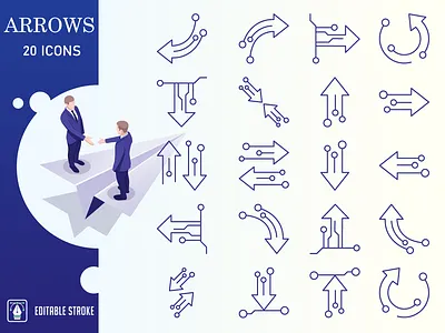 Bleu : Arrows And Navigation IconSet arrows back button direction flat icon line next right round set web