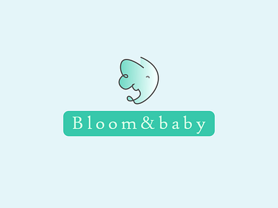 Baby apparel brand logo - Bloom & baby animal logo design baby baby apparel brand baby apparel logo design blue branding creative cute cute elephant cute logo design design elephant elephant logo design graphic design illustration logo logo design simple ui vector