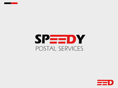 Postal service logo - speedy black branding car creative design graphic design illustration logo logo design logomark modren postal service logo red simple speedy truck typography ui vector wordmark logo