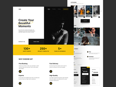 HAV Landing Page booking branding design homepage landingpage photographer studio ui ui design uiux ux videographer web webdesign website