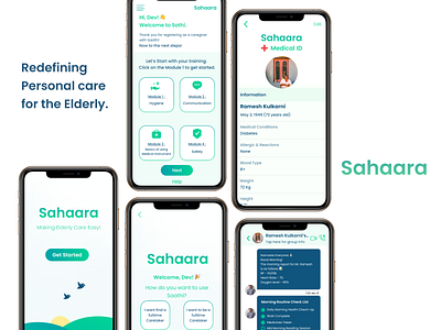 Sahaara - Elderly Care App branding design logo minimal ui ux