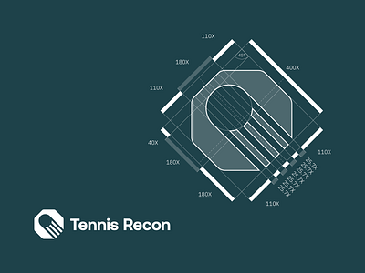 Grid construction for Tennis Recon brand brandidentity branding clean design grid icon identity identitydesign illustrator logo logocombination logogrid mark minimal symbol tennis timeless vector visualdesign