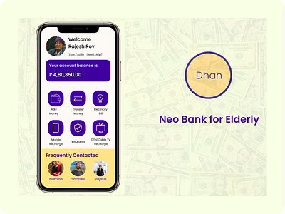 Neo Bank for Elderly branding design logo ui ux