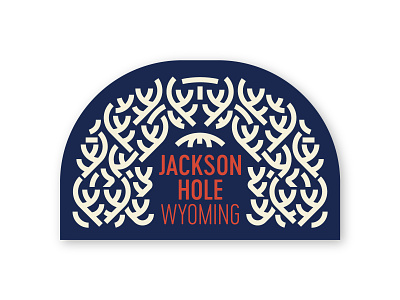 Jackson Hole Antler Arch antler arch badge elk hole illustration jackson line monoline sticker wyoming