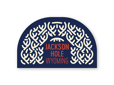 Jackson Hole Antler Arch antler arch badge elk hole illustration jackson line monoline sticker wyoming