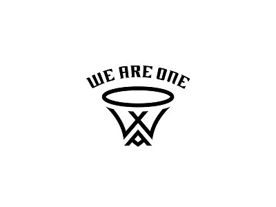 We Are One basketball basketball camp basketball hoop branding clever design euroleague giletroja graphic design hoop logo logo design logo inspiration minimalism monogram monogram logo nba training typography we are one