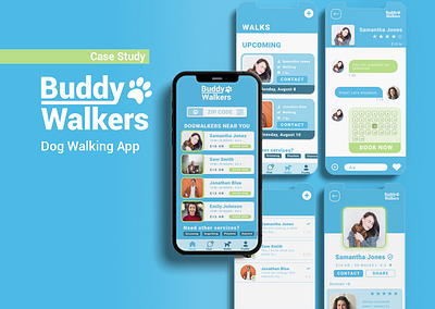 Buddy Walkers: Dog Walking App branding dribbble product design strategy ui ux