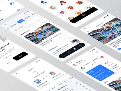 BALR - Sport News Mobile Apps animation apps basketball branding card design football graphic design mobile mobile app motion graphics news product sport sportnews sports ui uidesign uiux ux