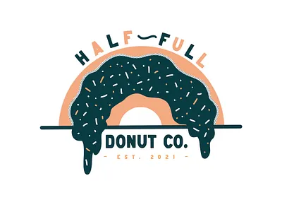 Half Full Donut Co. Logo brand branding donut donut shop doughnut food food branding graphic design half full donut logo