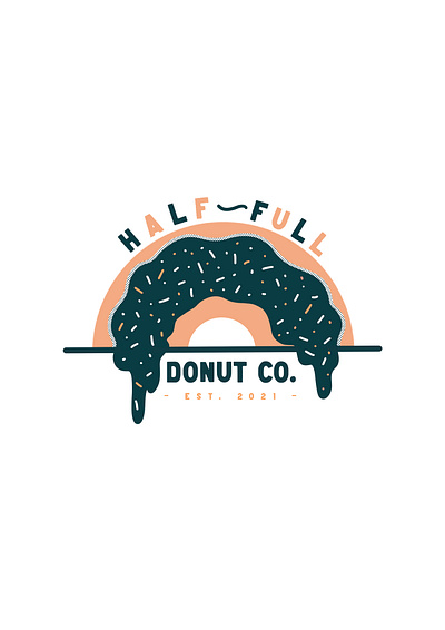 Half Full Donut Co. Logo brand branding donut donut shop doughnut food food branding graphic design half full donut logo