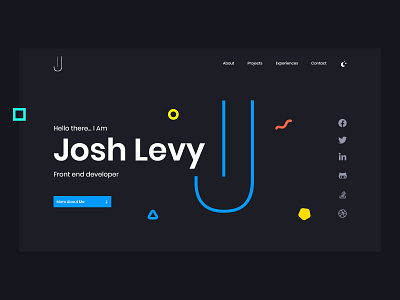 Josh Levy - Personal Website dark design hero section personal website portfolio site ui user experience user interface ux web web design