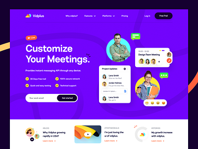 Vidplus - Saas landing Page ai business data homepage innovation landing page marketing mockup saas saas landing saas product software landing softwareasaservice startup technology web design web landing page webapp website website design