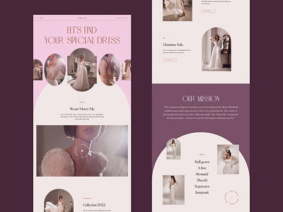 Web Design for a Bridal Boutique boutique bridalboutique bride company website ecommerce fashion feminine figma graphic design homepage main screen marriage online store ui ux webdesign website design wedding wedding dress weddings