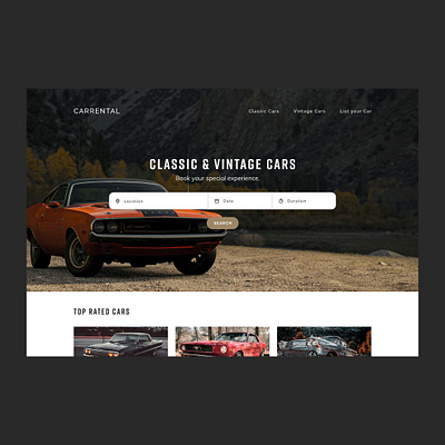 Website Design Carrental carrental cars classiccars vintagecars webdesign website websitedesign