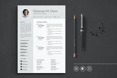 Professional CV Resume Indesign Template Vol.37 clean clean cv cover letter cv design cv minimal cv template design illustration indesign job job cv modern cv professional professional cv professional modern resume resume cv resume design resume modern resume template