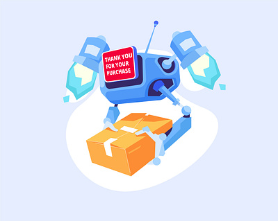 delivery robot concept vector illustration art artwork branding design art digital art drawing drowning graphic design illustration illustrator motion graphics sketch sketch to vector stylized illustration ui vector art vector illustration web illustration