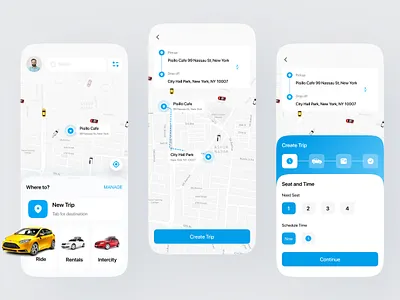 Ride Sharing App app app ui branding clean design illu illustration interface iso minima mobile mobile app mobile app design mobile ui ride app ui uiux ux vector wallet