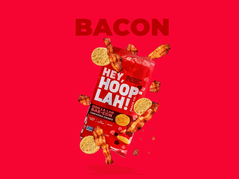 Chickpea Crips Bacon Design bacon chips food graphic design social media design