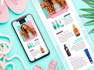 Beauty and Hair Email Newsletter Design email graphic design products